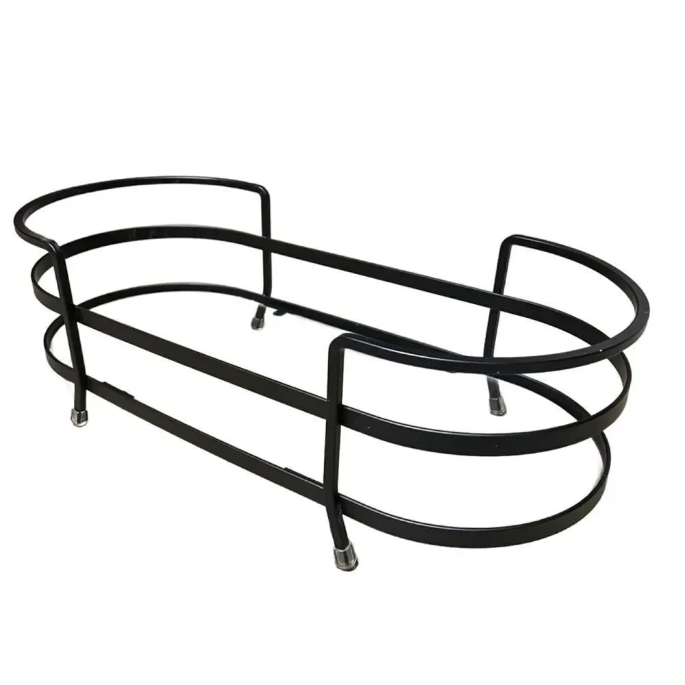 Black Metal Vanity Organizer with Glass Shelf